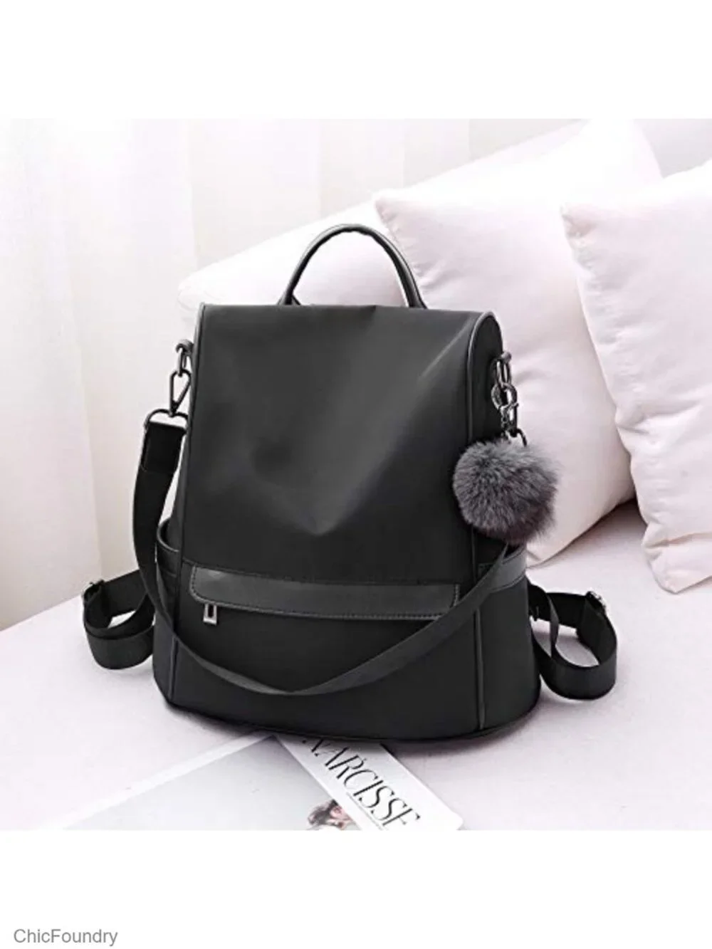 Water Resistant Nylon Women Backpack Purse Anti-theft Lightweight Travel
